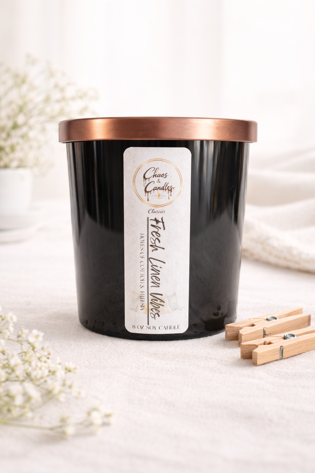 Fresh Linen Vibes 8oz Candles